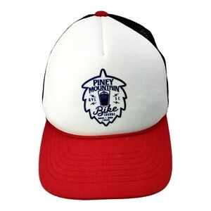 Piney Mountain Richardson-113 Bike Lounge Mesh Trucker Cap Red Blue Snapback Hat